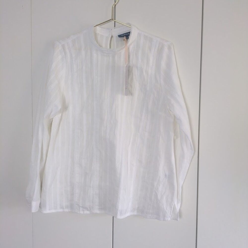NEW Modcloth Top Womens Size L White Peasant Embroidered Lace Boxy Blouse